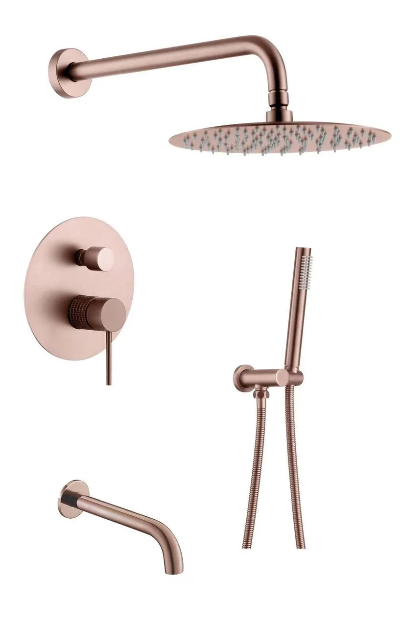 Душевая система скрытого монтажа HANZ Brushed Rose Gold для ванны и душа
